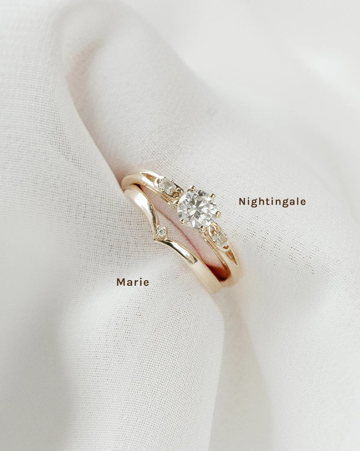 White Gold Marie Wishbone Ring