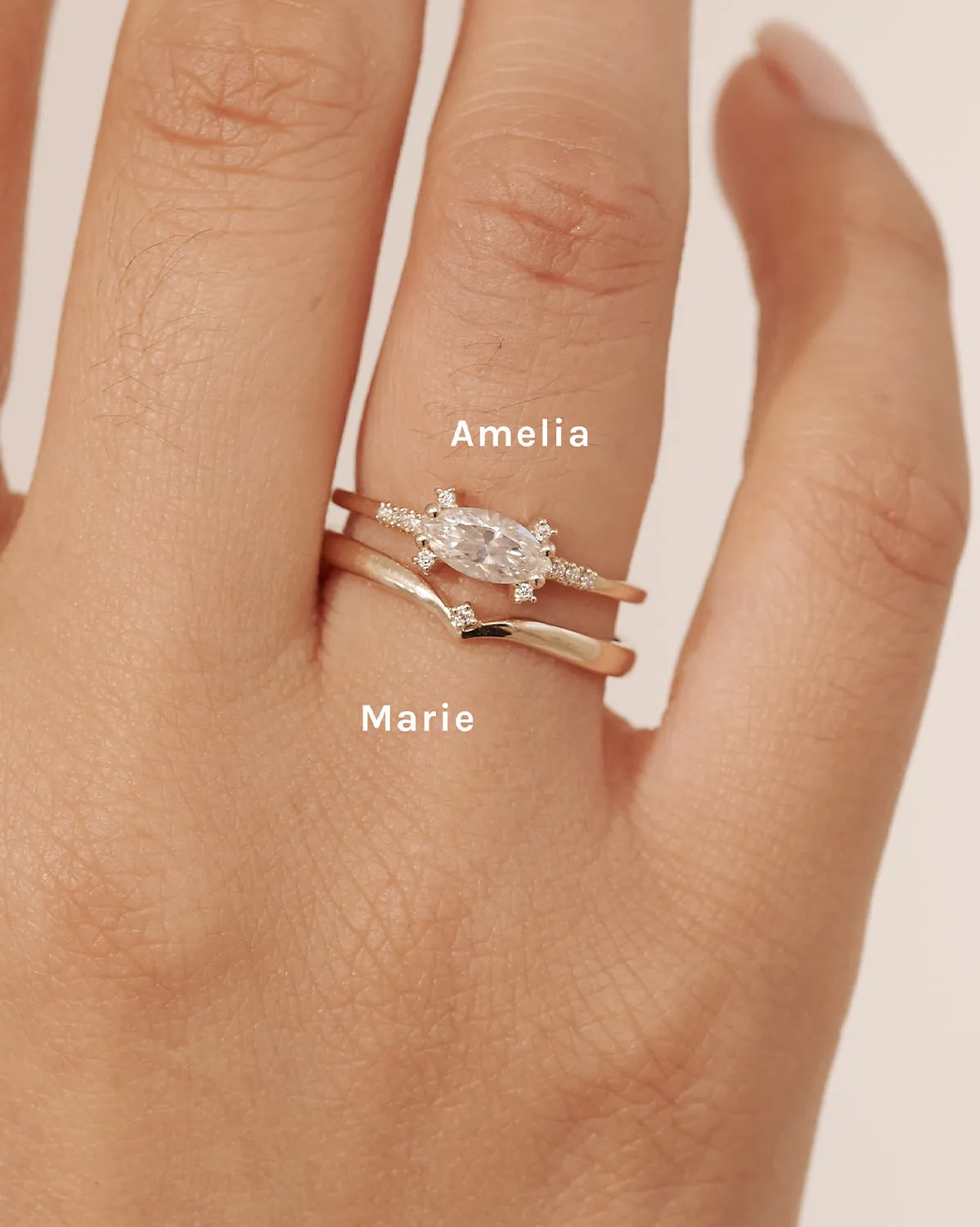 White Gold Marie Wishbone Ring