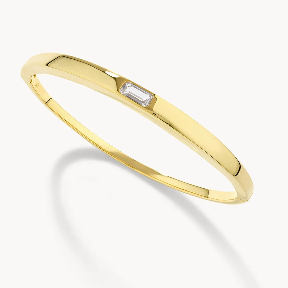 White Topaz Bangle in Gold